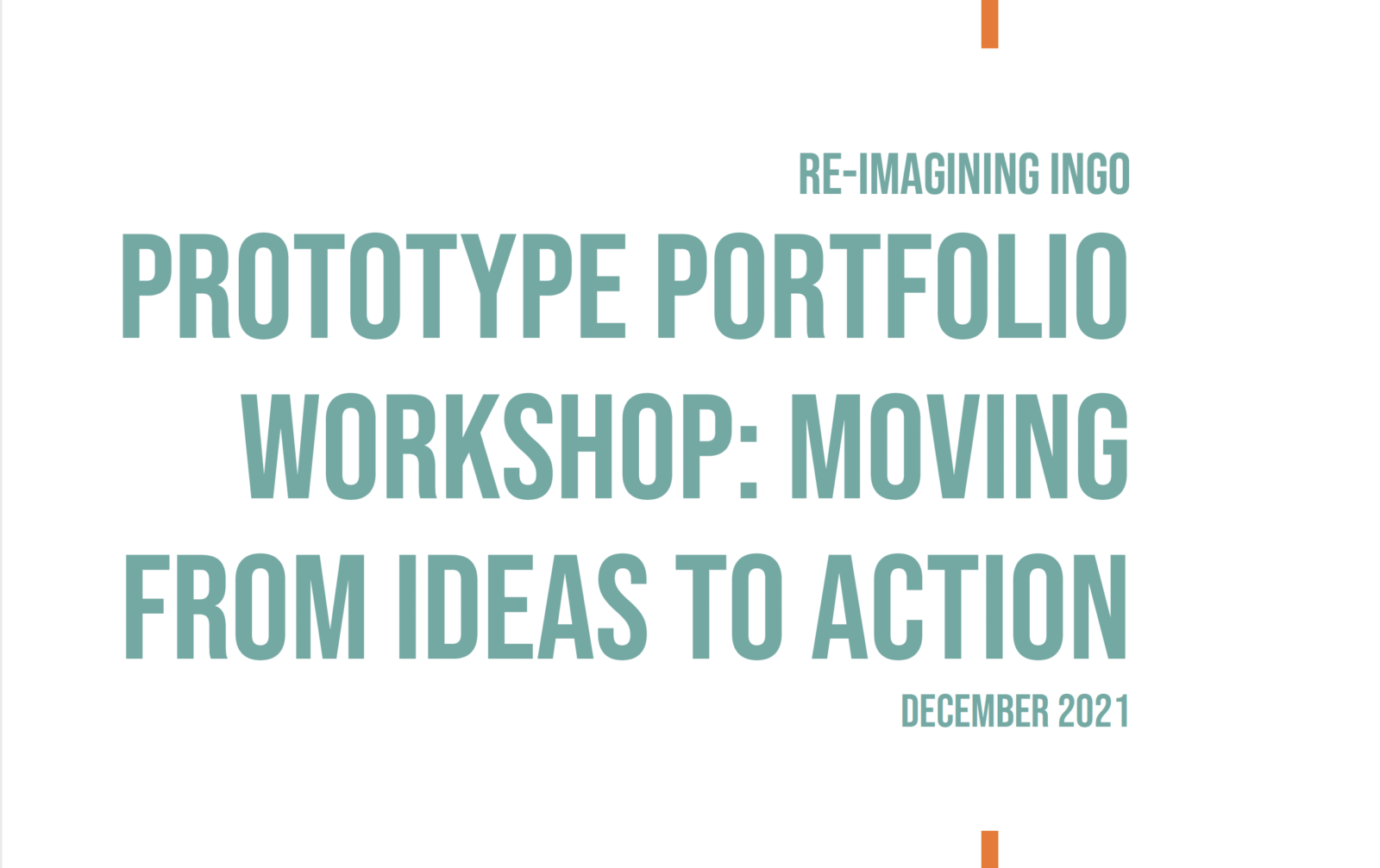 Prototype Portfolio Workshop Report