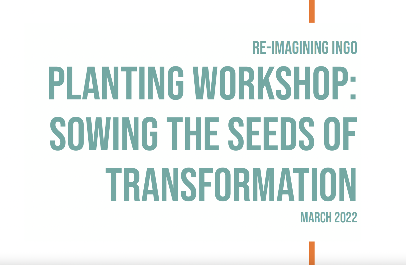 Planting Workshop Report